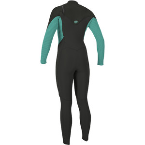 2024 O'Neill Womens Hyperfreak 4/3+mm Chest Zip GBS Wetsuit 5349 - Raven / Opal